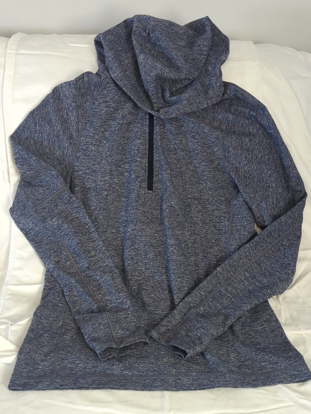 Lululemon Men’s Surge Warm 1/2 Zip Hoodie Heathered Blue Gray - Size Medium